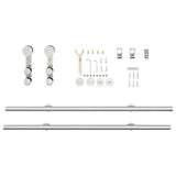 Sliding Door Hardware Kit 200 cm Stainless Steel Silver 4009694