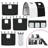 Bunk Bed without Mattress with Slide White and Black 90x200 cm 3284137