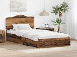 Bed Frame with Headboard Old Wood 90 x 200 cm Engineered Wood 3413655