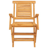 Folding Garden Chair Set of 8 Natural Teak Solid Teak Wood Medium 3155051