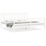 Bed Frame without Mattress White Super King Size Solid Wood 3194717