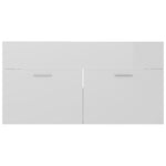 ZNTS Bathroom Furniture Set High Gloss White Engineered Wood 3071024