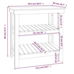 ZNTS Work Bench 78.5x50x80 cm Solid Wood Pine 823639