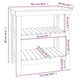 ZNTS Work Bench 78.5x50x80 cm Solid Wood Pine 823639