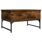 ZNTS Coffee Table Smoked Oak 70x50x40 cm Engineered Wood and Metal 845373