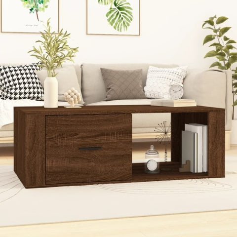 ZNTS Coffee Table Brown Oak 100x50.5x35 cm Engineered Wood 816543