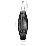 ZNTS Hanging Candle Lantern Holder Bamboo Black 95 cm 246812