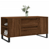 ZNTS Coffee Table Brown Oak 102x44.5x50 cm Engineered Wood 831011