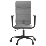 ZNTS Office Chair Height Adjustable Grey Mesh Fabric and Faux Leather 353014