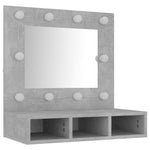 ZNTS Mirror Cabinet with LED Concrete Grey 60x31.5x62 cm 808886