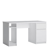 Fribo 1 door 1 drawer twin pedestal desk in White 4401601