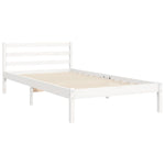 ZNTS Bed Frame without Mattress White 100x200 cm Solid Wood 3194757