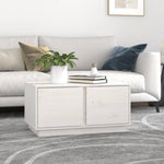 ZNTS Coffee Table White 80x50x40 cm Solid Wood Pine 814420