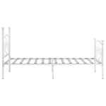 ZNTS Bed Frame without Mattress with Slatted Base White Metal 100x200 cm 284448