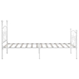 ZNTS Bed Frame without Mattress with Slatted Base White Metal 100x200 cm 284448