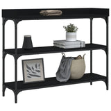 ZNTS Console Table with Shelves Black 100x30x80 cm 837807