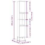 ZNTS 3 Piece Bathroom Cabinet Set Concrete Grey Engineered Wood 3185547