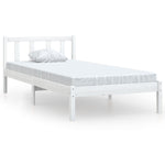 ZNTS 810068 Bed Frame without Mattress White Solid Wood 90x200 cm