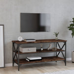 ZNTS TV Cabinet Smoked Oak 100x40x50 cm Engineered Wood 825794