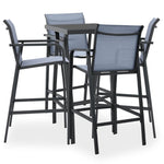 ZNTS 5 Piece Garden Bar Set Black and Grey 3073575