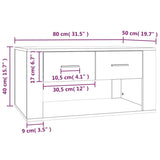 ZNTS Coffee Table Smoked Oak 80x50x40 cm Engineered Wood 816533