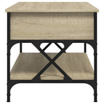 ZNTS Coffee Table Sonoma Oak 100x50x50 cm Engineered Wood and Metal 845357