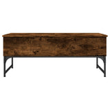 ZNTS Coffee Table Smoked Oak 100x50x40 cm Engineered Wood and Metal 845378