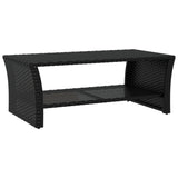 ZNTS Coffee Table Black 100x50x40 cm Poly Rattan 319390