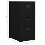 ZNTS Filing Cabinet Black 46x62x102.5 cm Steel 336276