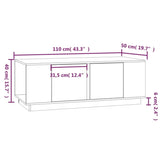 ZNTS Coffee Table Grey 110x50x40 cm Solid Wood Pine 814431
