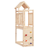 ZNTS Play Tower with Rockwall 53x110.5x214 cm Solid Wood Pine 826550