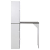 ZNTS Bar Table with Cabinet White 115x59x200 cm 280231