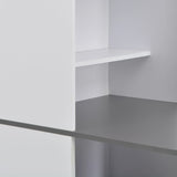 ZNTS Bar Table with Cabinet White 115x59x200 cm 280231