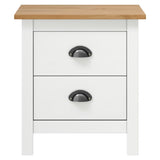 ZNTS Bedside Cabinet Hill White 46x35x49.5 cm Solid Pine Wood 288906