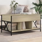 ZNTS Coffee Table Sonoma Oak 100x55x50 cm Engineered Wood and Metal 845337