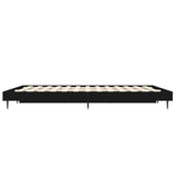 ZNTS Bed Frame without Mattress Black 120x190 cm Small Double Engineered Wood 832294