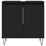 ZNTS 3 Piece Bathroom Furniture Set Black Engineered Wood 3190276