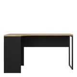 Function Plus Corner Desk 2 Drawers in Black Matt and Oak 71980118GMAK