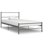 ZNTS Bed Frame without Mattress Grey Metal 90x200 cm 286493