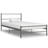 ZNTS Bed Frame without Mattress Grey Metal 90x200 cm 286493