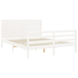 ZNTS Bed Frame without Mattress White 160x200 cm Solid Wood 3194647