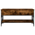 ZNTS Coffee Table Smoked Oak 100x50x50 cm Engineered Wood and Metal 845358