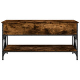 ZNTS Coffee Table Smoked Oak 100x50x50 cm Engineered Wood and Metal 845358