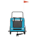 ZNTS Pet Bike Trailer Blue and Grey Oxford Fabric and Iron 93862