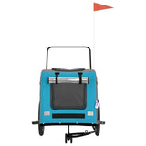 ZNTS Pet Bike Trailer Blue and Grey Oxford Fabric and Iron 93862
