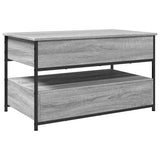 ZNTS Coffee Table Grey Sonoma 85x50x50 cm Engineered Wood and Metal 845389