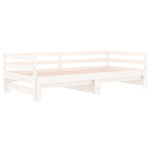 ZNTS Day Bed with Trundle without Mattress White 80x200 cm Solid Wood 840139