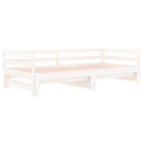 ZNTS Day Bed with Trundle without Mattress White 80x200 cm Solid Wood 840139