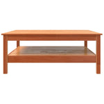 ZNTS Coffee Table Wax Brown 100x100x40 cm Solid Wood Pine 844470