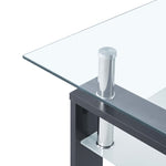 ZNTS Coffee Table Grey and Transparent 95x55x40 cm Tempered Glass 330305